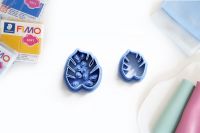 Polymer Cutter Monstera | Polymerschmuck Ausstechform | Ausstecher | Polymer Schneider | Form Polymerschmuck | Ausschneider | 83 35x30mm mit Stempel