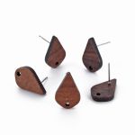 Walnuss Holz Ohrstecker Tropfen 17,5x11mm, braun 2 Stück