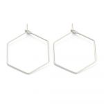 Chirurgische Edelstahl-Creolen hexagon silber 25mm 2 Stück