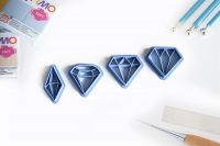 Polymer Cutter Diamant | Polymerschmuck Ausstechform | Ausstecher | Polymer Schneider | Trimmer | Form Polymerschmuck | Ausschneider | 116 