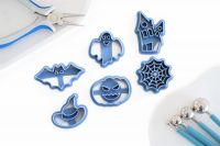 Polymer Cutter Halloween Set | Polymerschmuck Ausstechform | Ausstecher | Polymer Schneider | Form Polymerschmuck | Ausschneider | 121 Fledermaus 15x30mm