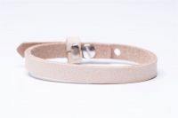 Cuoio Wickelarmband dust beige, Echt-Leder, 23cm lang 