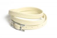 Wickelarmband creme, PU-Leder, 62cm lang 