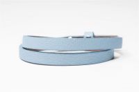 Cuoio Doppel-Wickelarmband powder blue, Echt-Leder, 43cm lang 