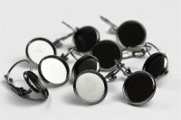 Brisuren für 12mm-Cabochons gun-metal 10 Stück