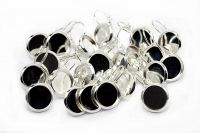 Brisuren für 12mm-Cabochons silber 10 Stück