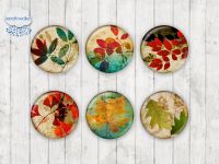 Motiv-Cabochons 024 Blüten | Blätter | Herbst 14mm (12 Stk)