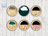 Motiv-Cabochons 1019 Regen | Regenschirm 12mm (12 Stk)