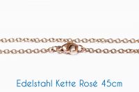Fertige Edelstahl Kette rosé gold 45cm Ø 2.5x1.9x0.5mm 1 Stück