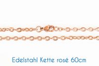 Fertige Edelstahl Kette rosé gold 60cm Ø 3.1x4.3x0.3mm 