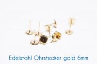 Edelstahl Ohrstecker für 6mm-Cabochons gold 