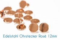 Edelstahl Ohrstecker für 12mm-Cabochons rosé gold 6 Stück