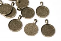 Cabochon-Fassungen 20mm, bronze 20 Stück