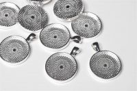 Cabochon-Fassungen 20mm, silber 5 Stück