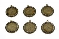 Cabochon-Fassungen 25mm, antikbronze 
