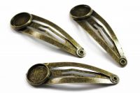 Clip-Haarspangen für 12mm-Cabochons antikbronze 20 Stück