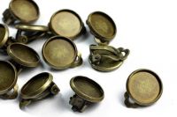 Ohrclips für 12mm-Cabochons antikbronze 10 Stück