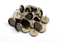 Ohrstecker für 12mm-Cabochons antikbronze 100 Stück