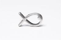 Metall Schieber "Fisch/Ichtys"  silber 24x14mm 