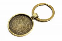 Schlüsselanhänger mit 25mm-Fassung bronze 3 Stück