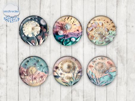 Motiv-Cabochons 1929 Pusteblume | Loewenzahn 