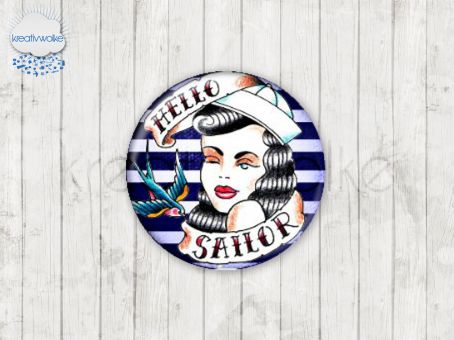 Motiv-Cabochons 937-1 Einzelset | Maritim Matrosin Anker Segelboot 