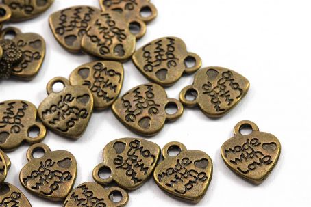 Made With Love Anhänger bronze, 50 Stk 