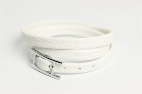 Wickelarmband weiß, PU-Leder, 62cm lang 