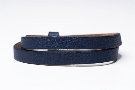 Cuoio Doppel-Wickelarmband navy blue, Echt-Leder, 43cm lang 