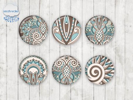 Motiv-Cabochons 011 Boho | Vintage 16mm (12 Stk)