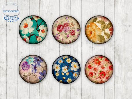 Motiv-Cabochons 018 Floral 25mm (6 Stk)