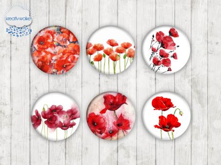 Motiv-Cabochons 1216 Mohnblumen | Mohn | Floral 