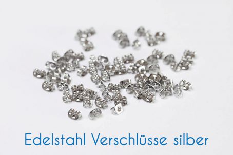 Edelstahl Ohrstecker-Verschlüsse silber 