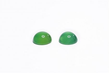Edelsteine rund ∅ 10mm 1 Paar Green Onyx 