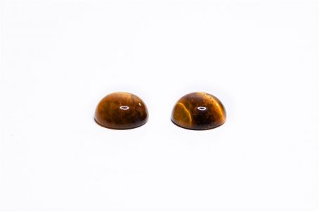 Edelsteine rund ∅ 10mm 1 Paar Tiger Eye 