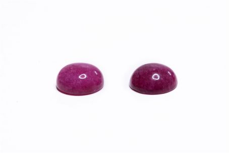 Edelsteine rund ∅ 12mm 1 Paar White Jade medium violet 
