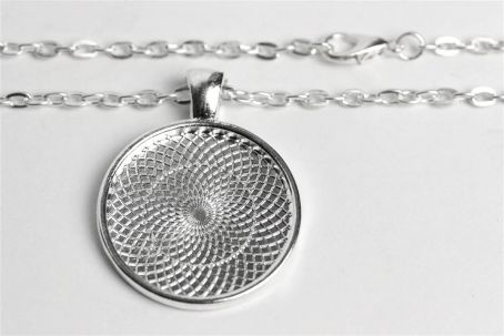 Kette silber 60cm mit 25mm Anhänger 