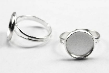Ringrohlinge mit 12mm-Fassung silber/bronze Silber 10 Stück