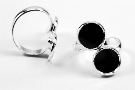 Doppelringrohlinge silber/bronze 12mm  Silber 10 Stück