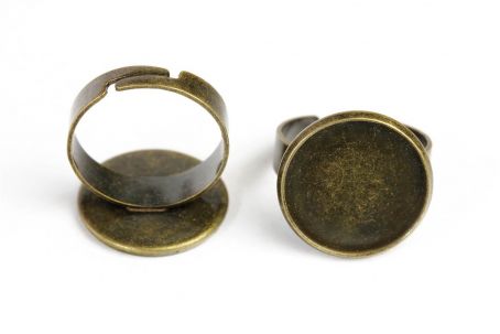Ringrohling mit 16mm Fassung silber/bronze  Bronze 5 Stück