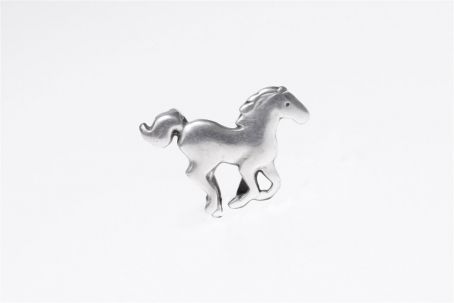 Metall Schieber "Pferd"  silber 22x15mm 